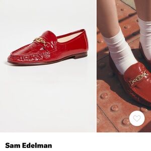 Sam Edelman Women's Red Leather Flats